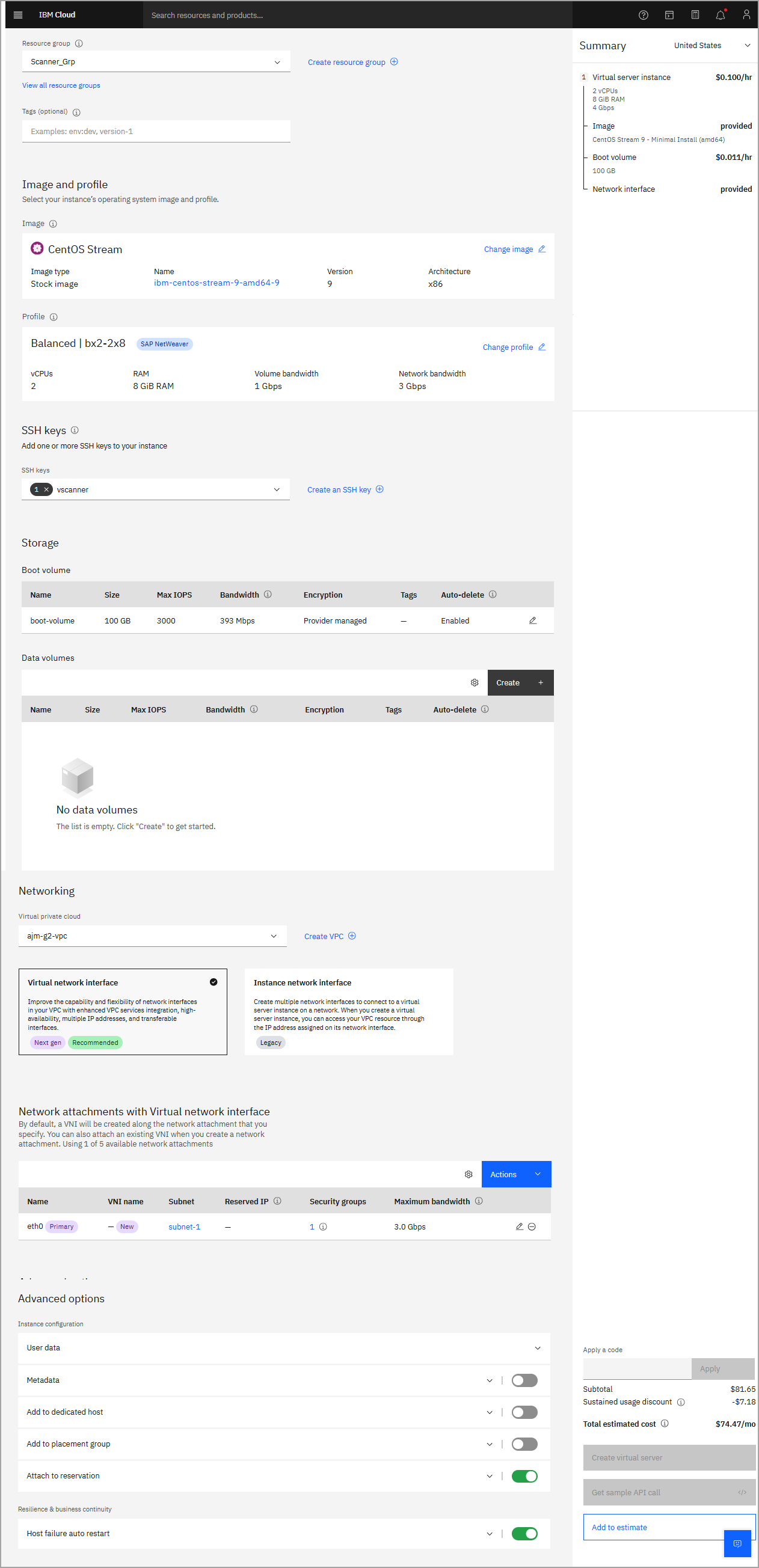 View  Resource Group Image and Profile. settings.