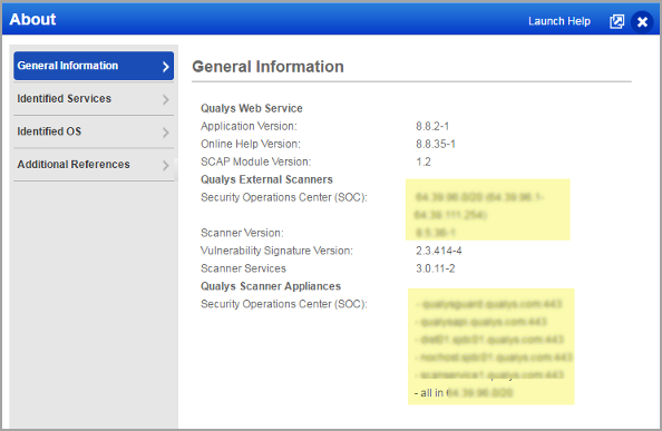 General Information page.