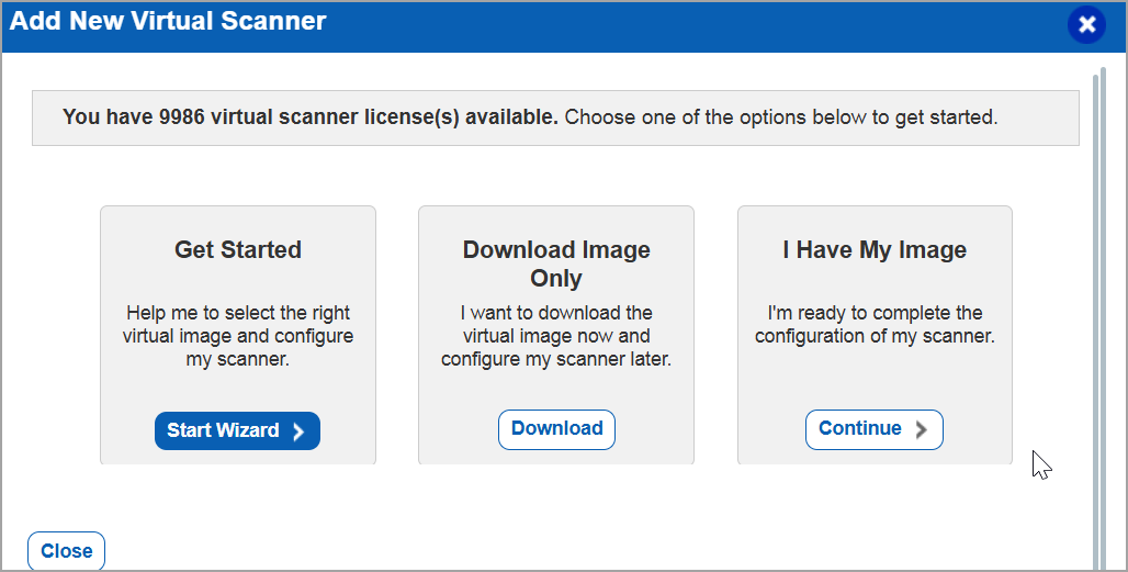 Get started with wizard.