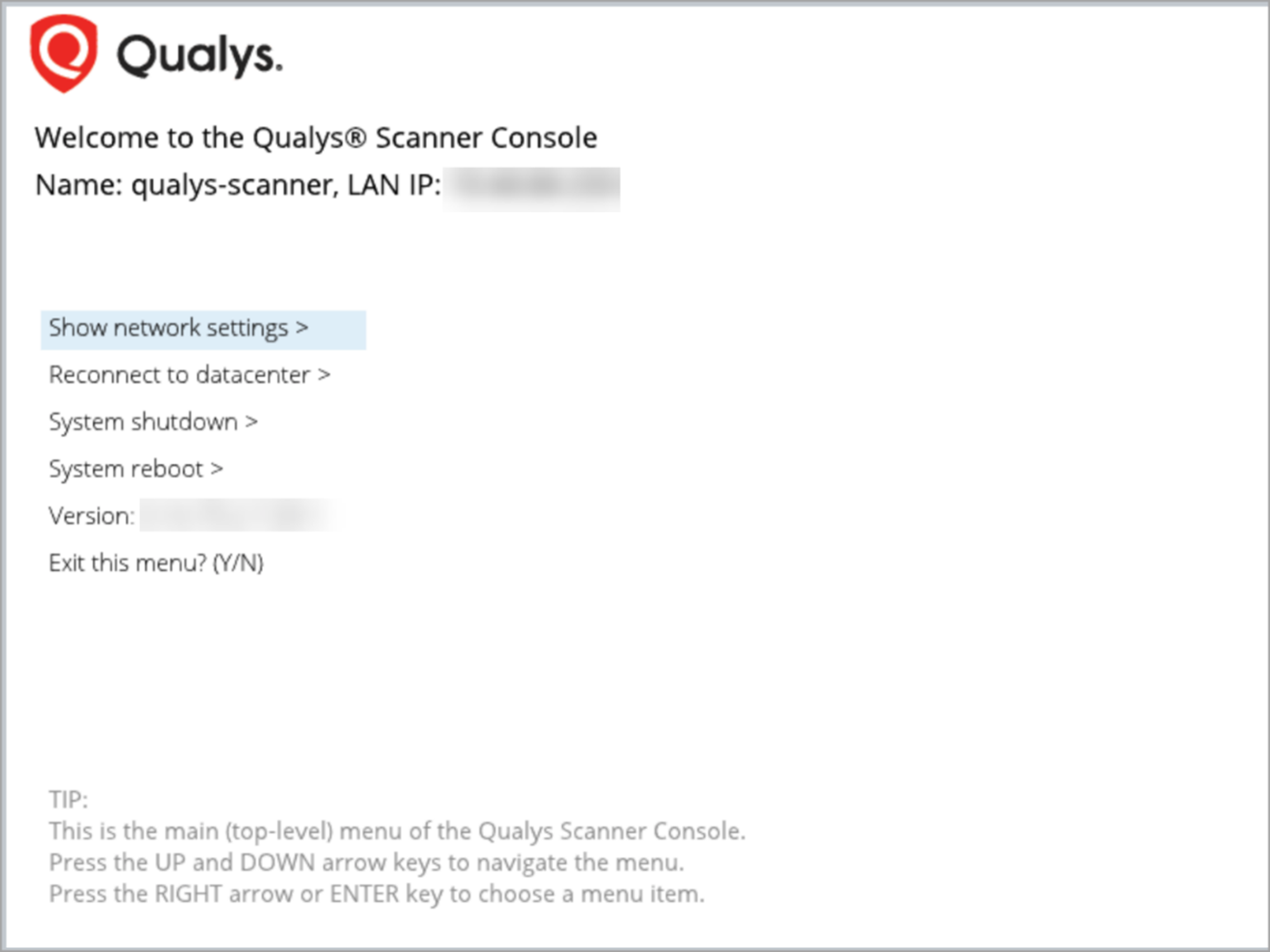 Show Network Settings