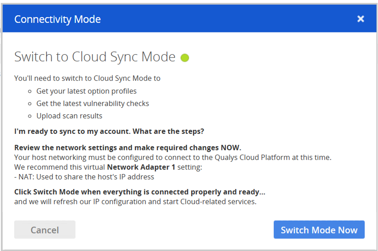 Oracle Scanner Switch to CLOUD SYNC Mode in Oracle VirtualBox