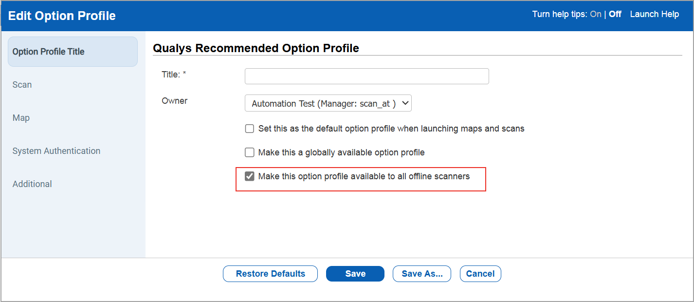 View Scanner Status