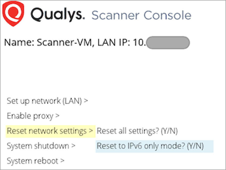 IPV6 only mode via scanner console