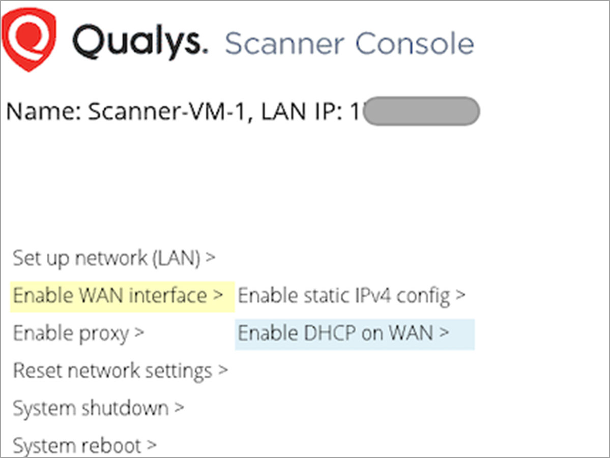 Split network via scanner console