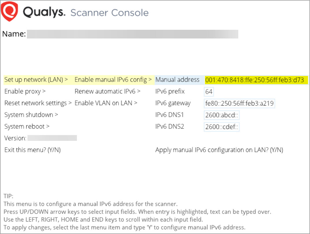 Configure Manual IPV6.
