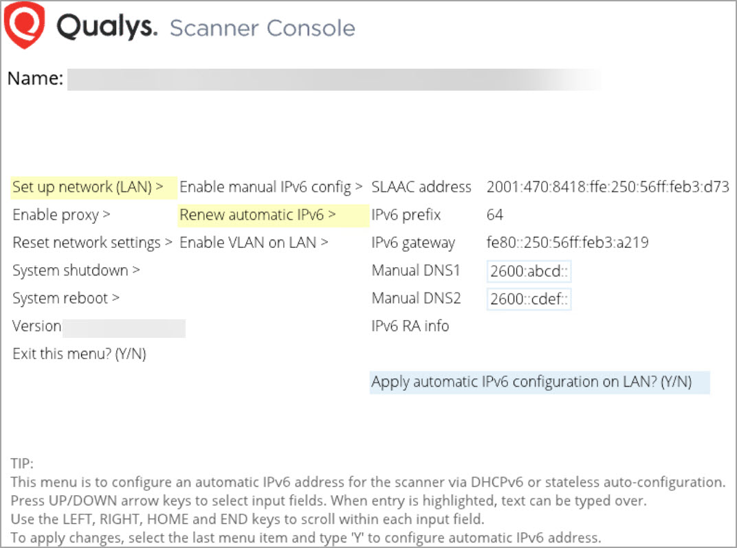 Renew automatic IPV6 LAN.