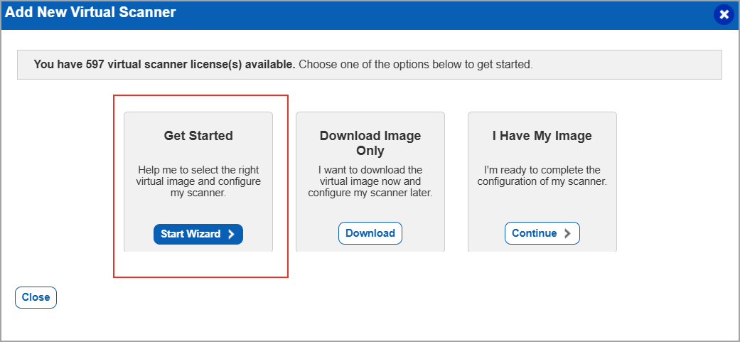 Get started with wizard.