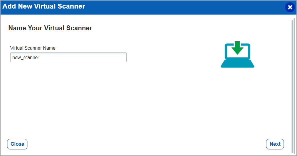 Name your virtual scanner appliance