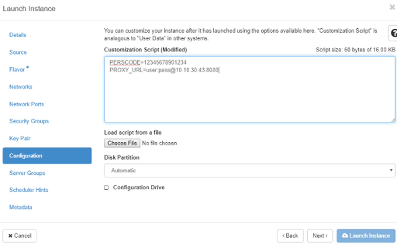 Configuration Perscode