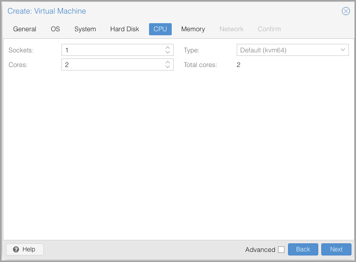 set a ratio of 1:2 cores to memory.