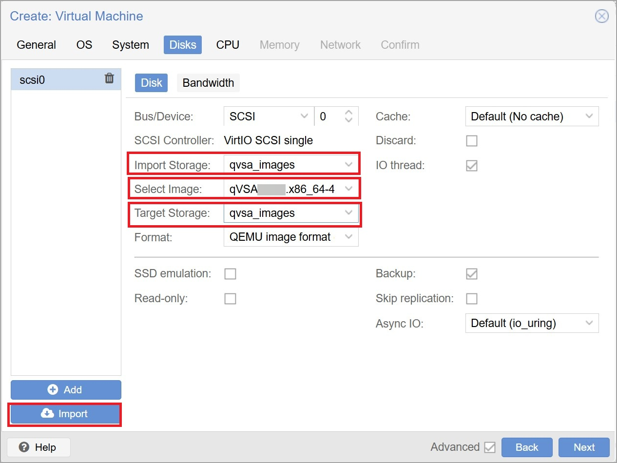 Import QCOW2.