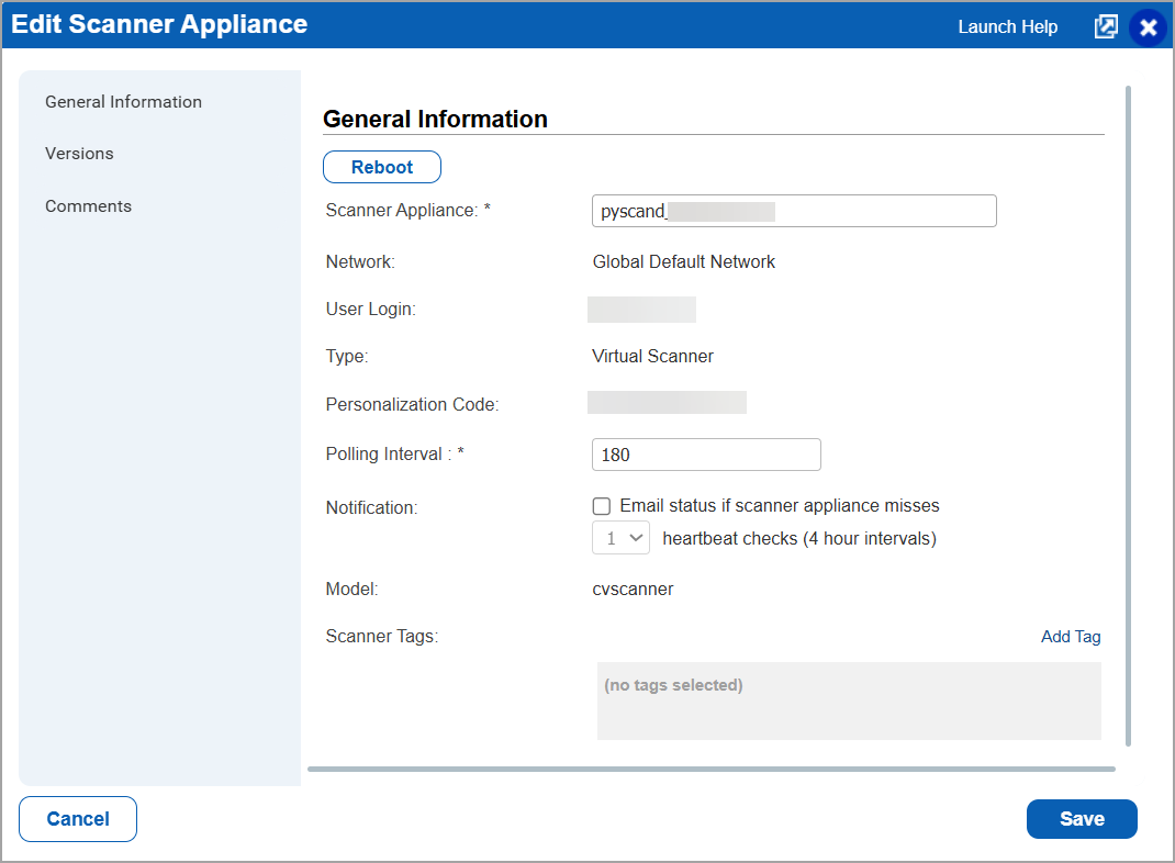 Edit Scanner Appliances