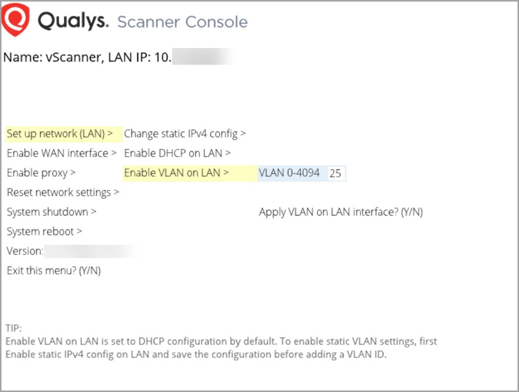 Enter VLAN tag number