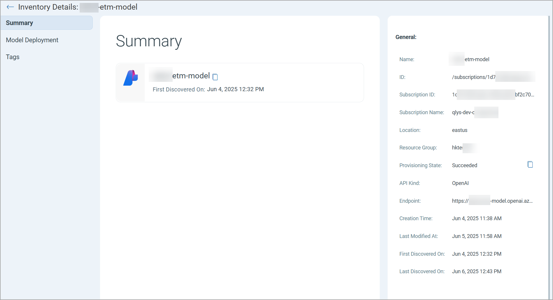 Inventory Details summary section.