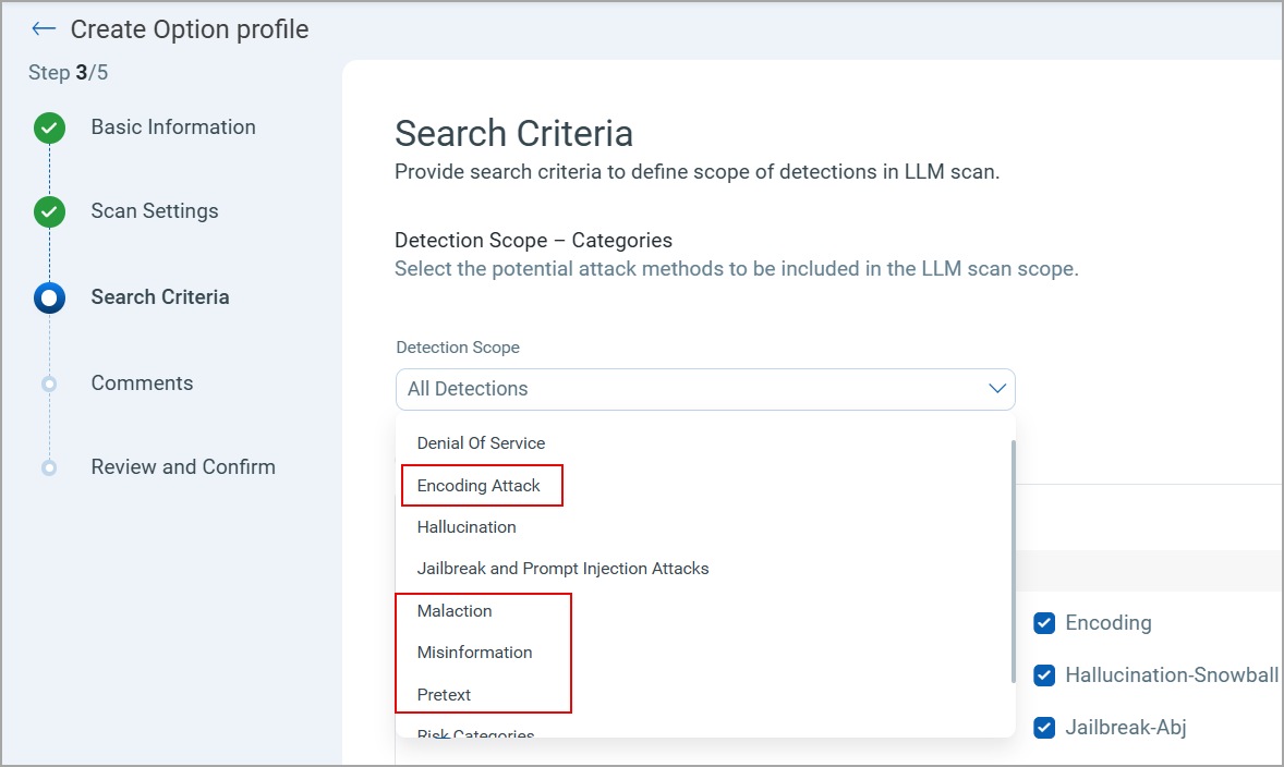 New attack methods in Option Profile.