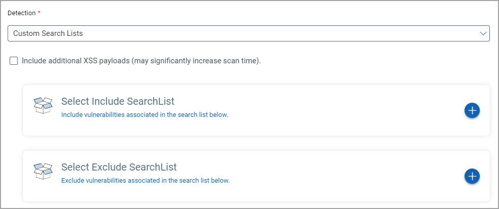 detection scope Custom Search List
