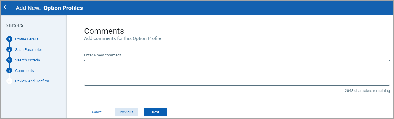 option profile comment