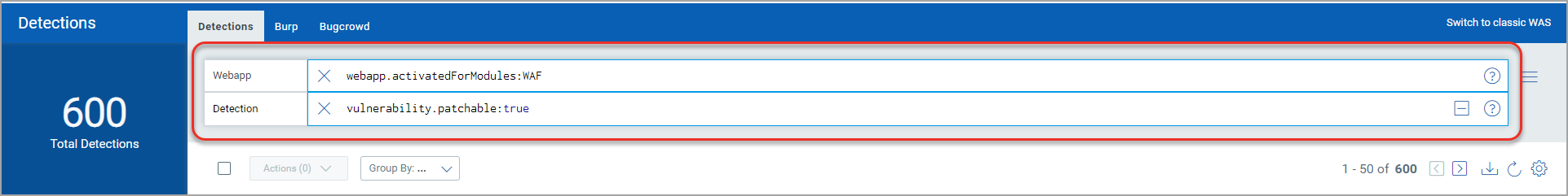 search patchable detections