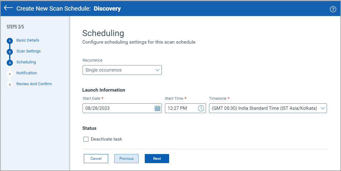 scan schedule- scheduling