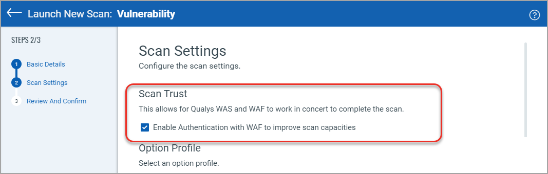 Enable Authentication option in Scan Settings pange when you launch a new scan,