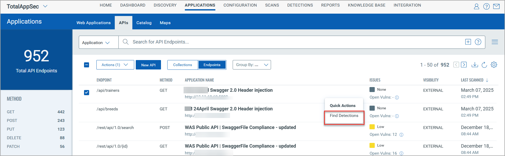 View endpoint detections.