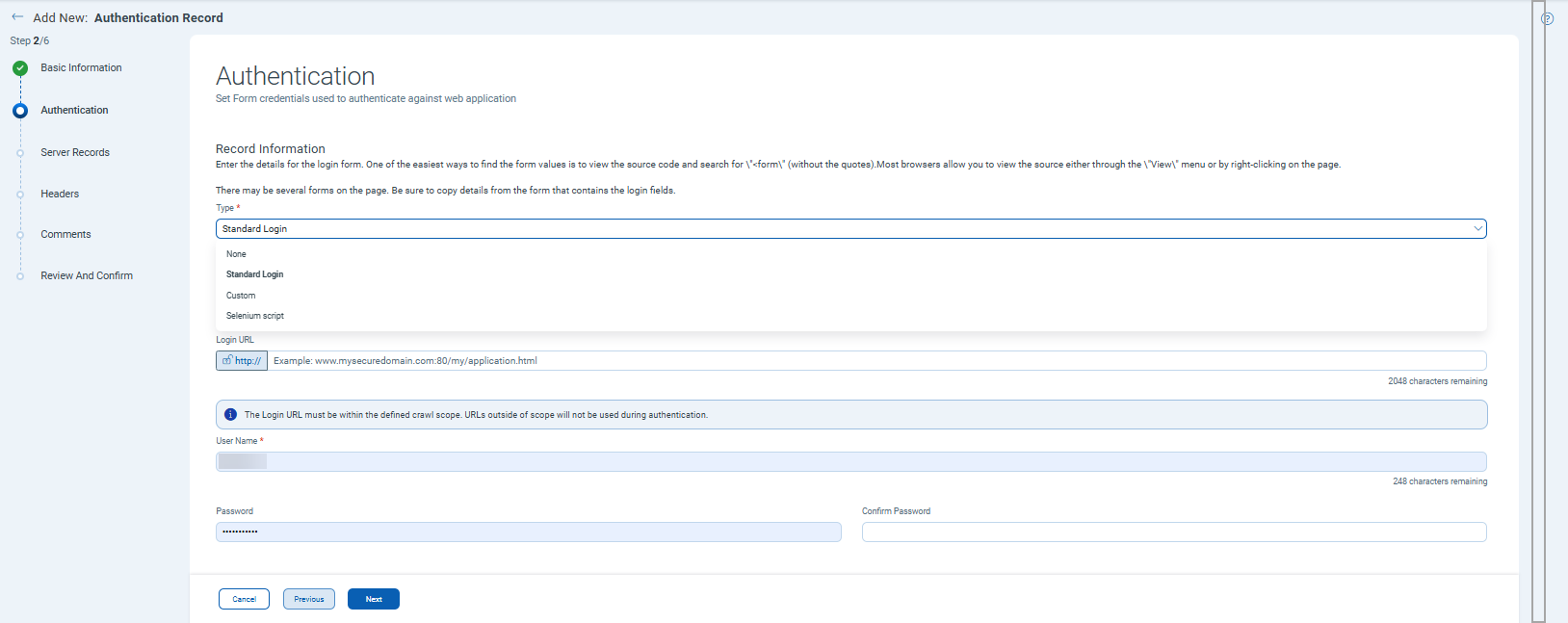 Authentication - FormOAuth2 Record