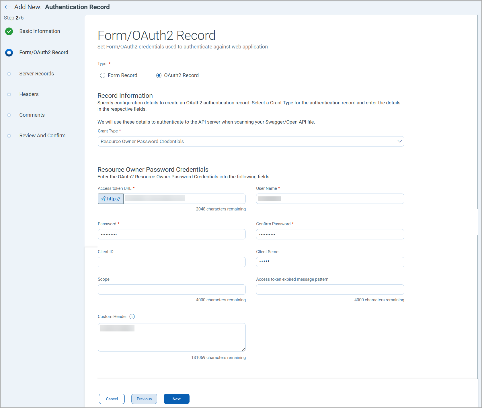 Authentication - FormOAuth2 Record