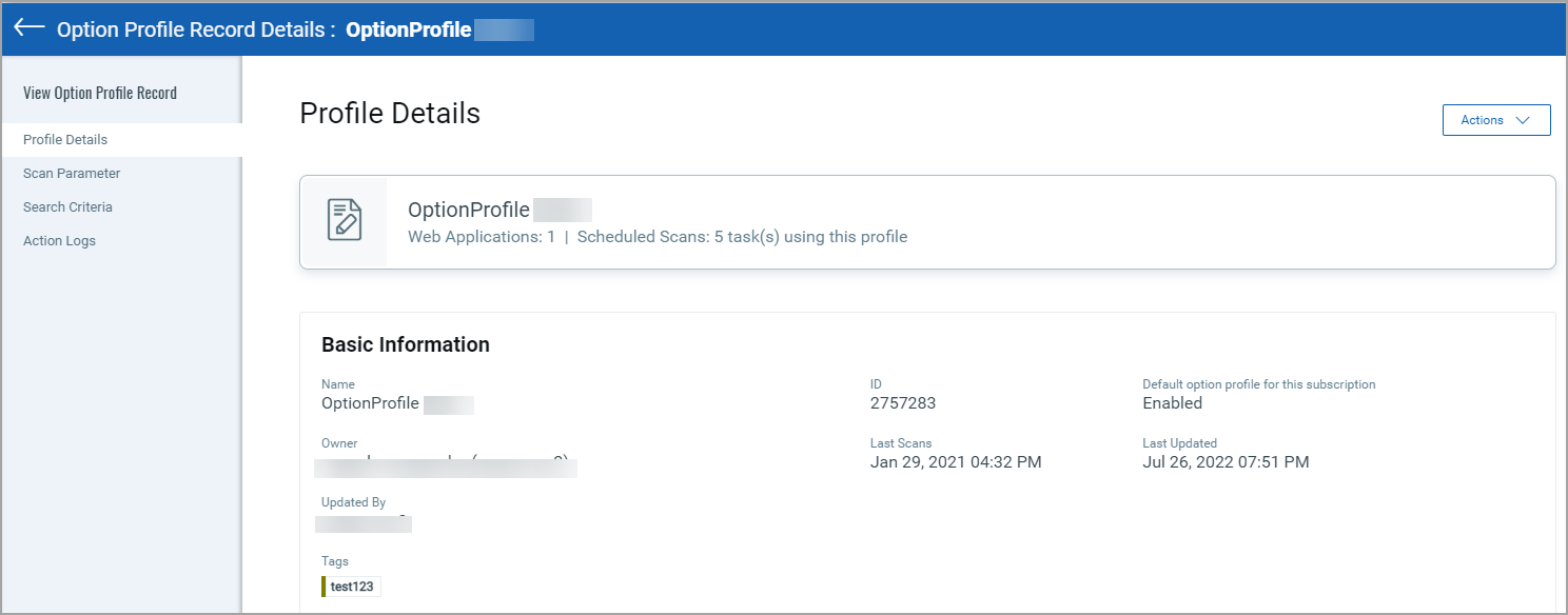 view option profile