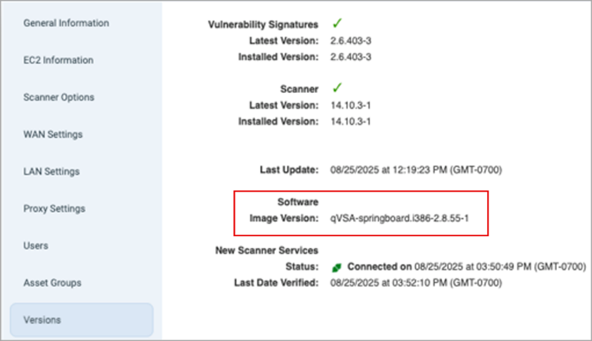 Scanner appliance ifnormation.