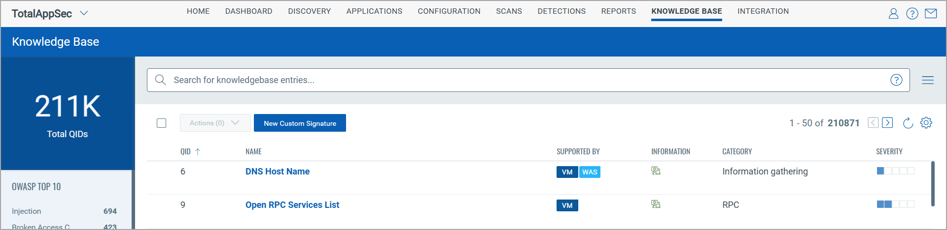 Create a customized signature option in the Knowledge Base tab.