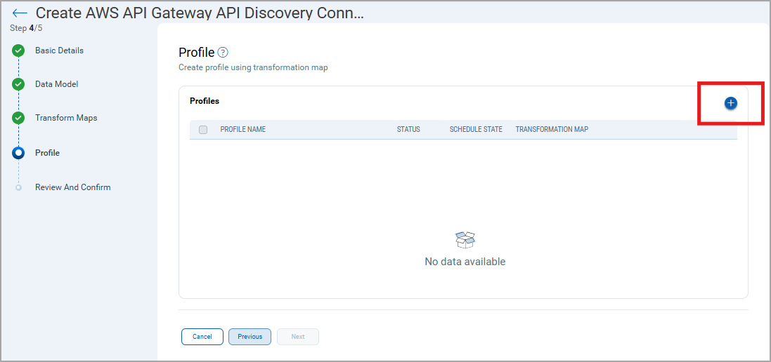 Create a profile for AWS connector
