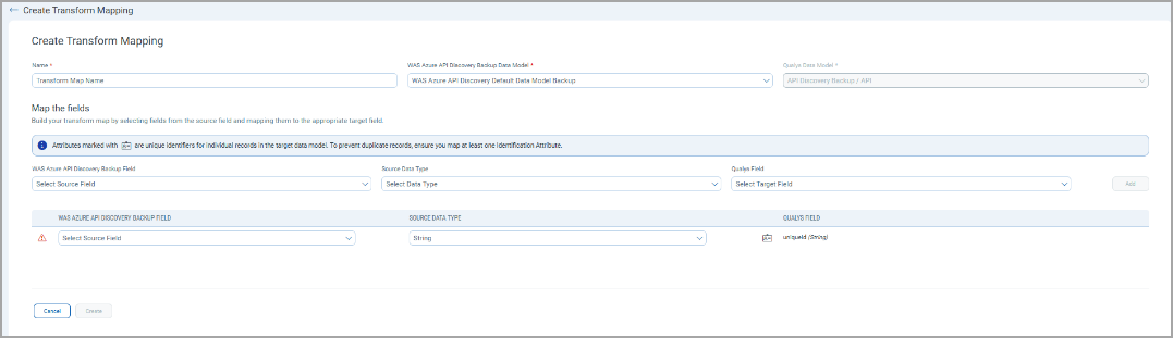 Create transform map.