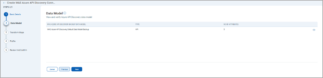 WAS Azure API Discovery Default Data Model