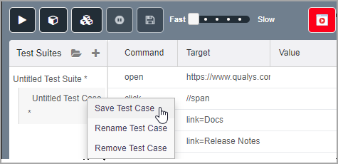 Save Test Case.