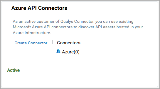 Azure API Connectors in Discovery tab.