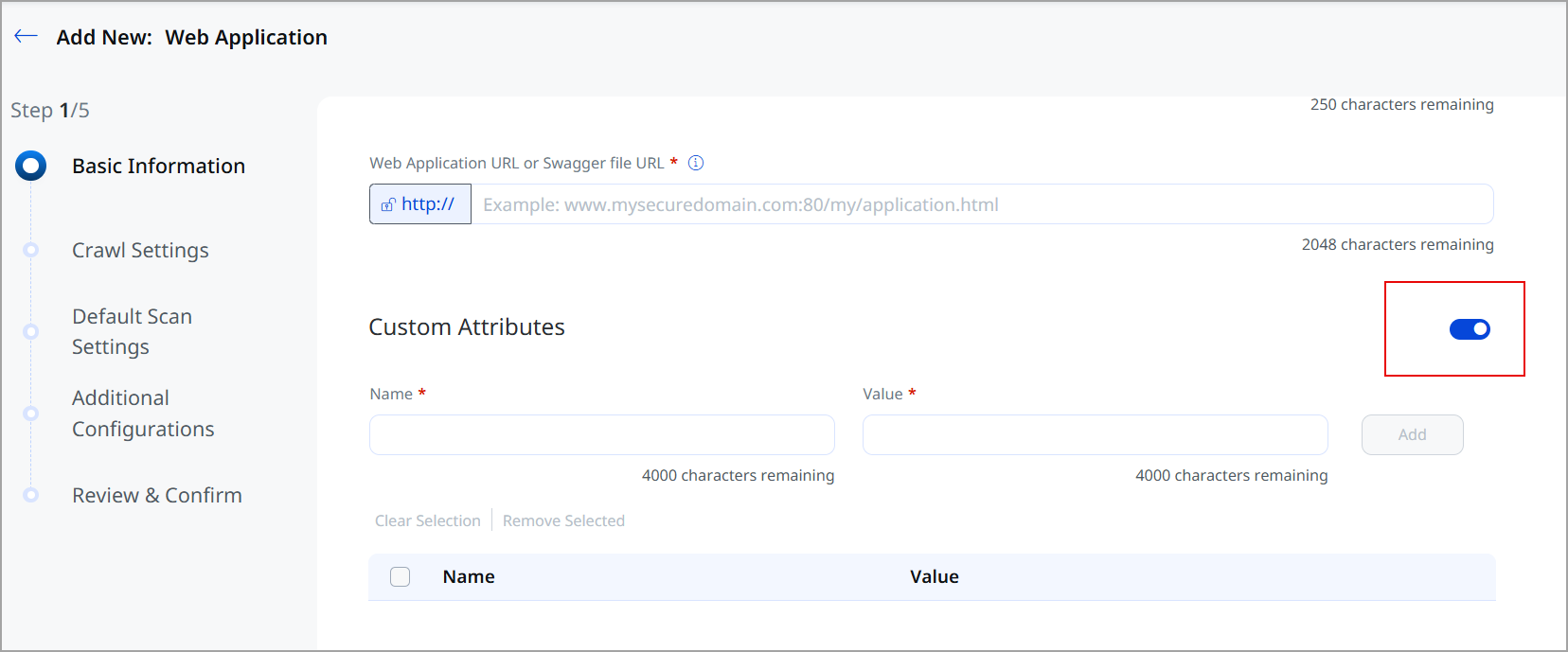 Toggle the attributes as per requirement