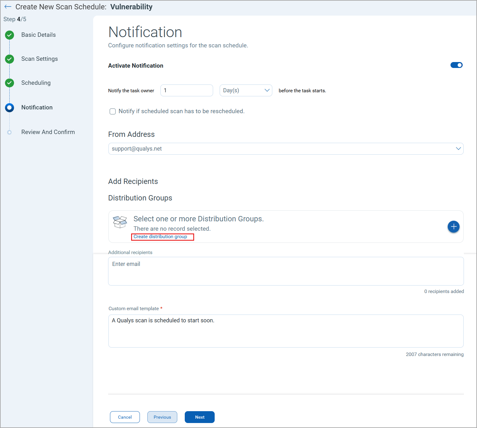 Create Distribution Group.
