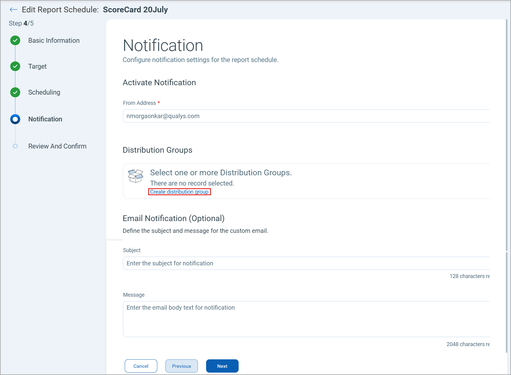 create distribution list.