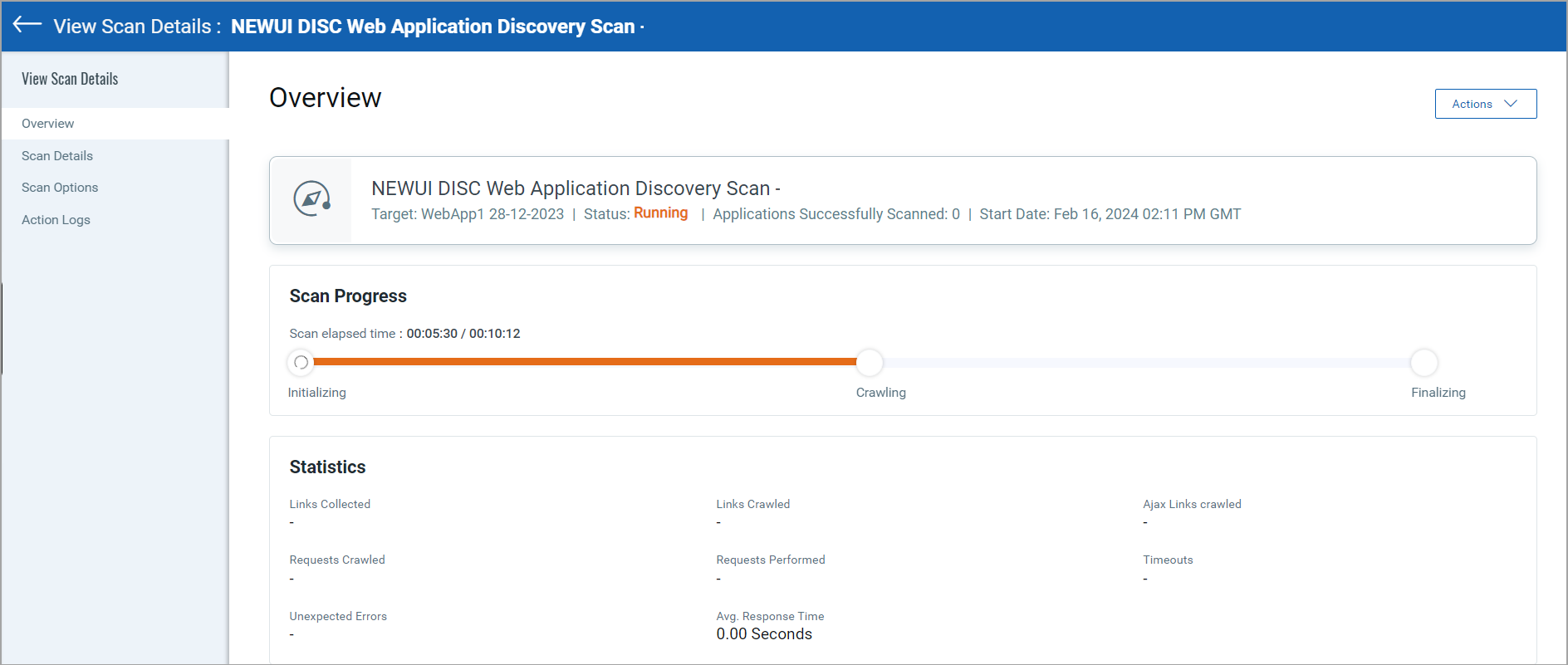 scan progress for discovery scan