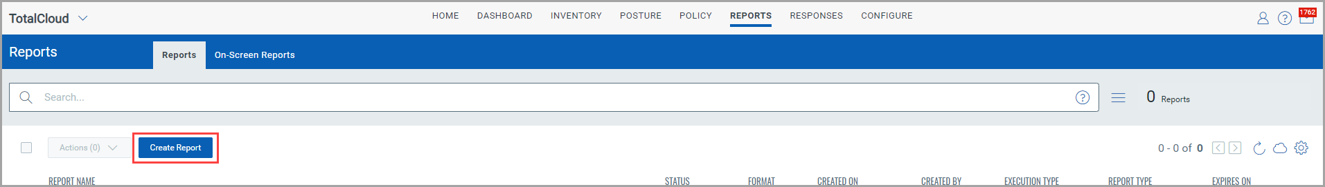 Navigation option to create assessment report