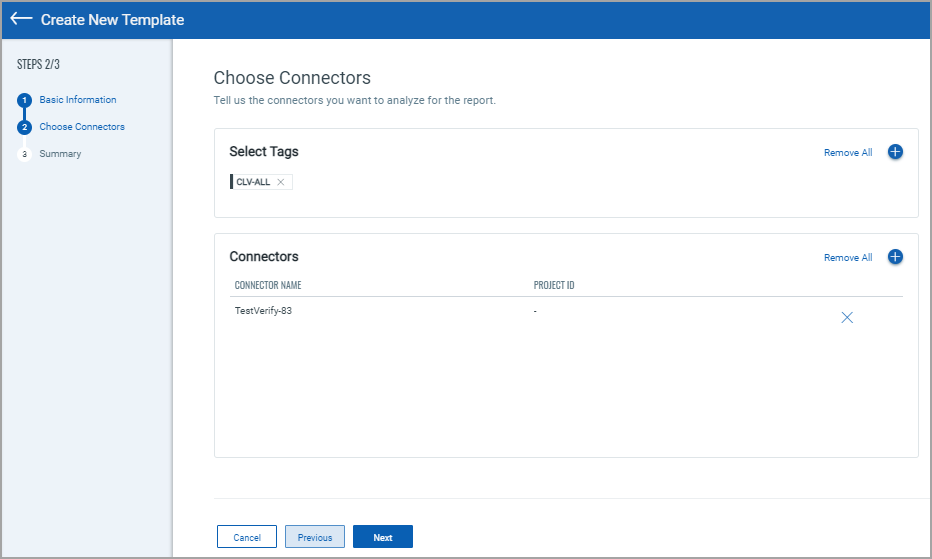 Account or Connector selection.