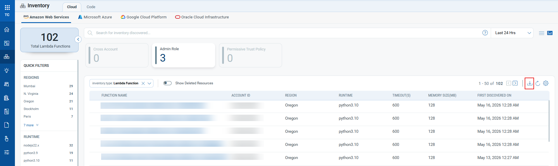 csv inventory download