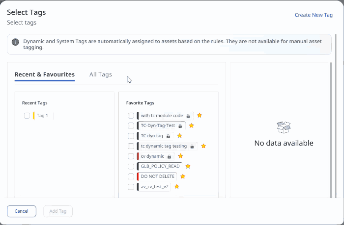 Create Tag panel with TotalCloud selected as the tag engine and a cloud provider and query field displayed