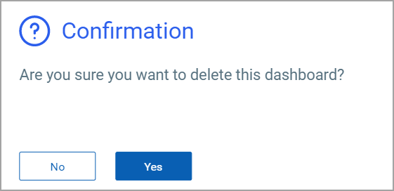 Delete Dashboard confirmation window