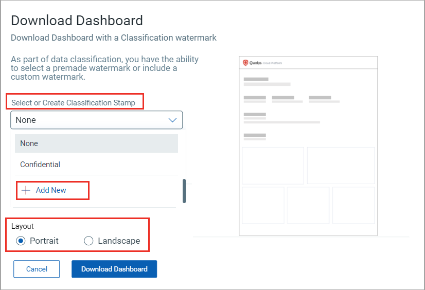 download dashboard window