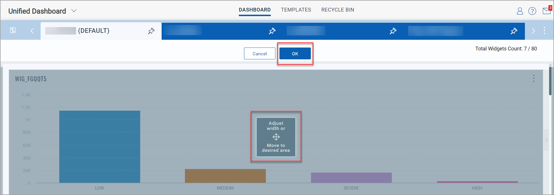 Edit dashboard layout