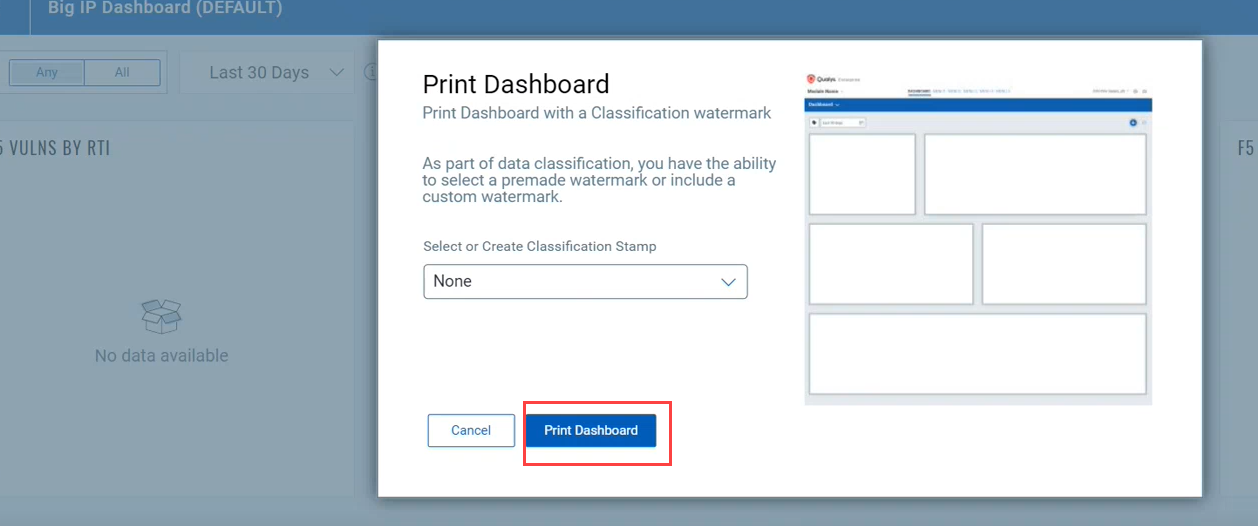 Print Dashboard button.