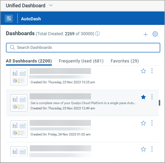 select daschboard