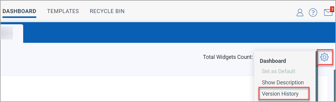 Version History option