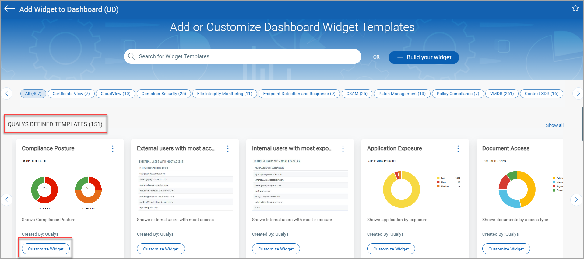 Qualys Defined Templates